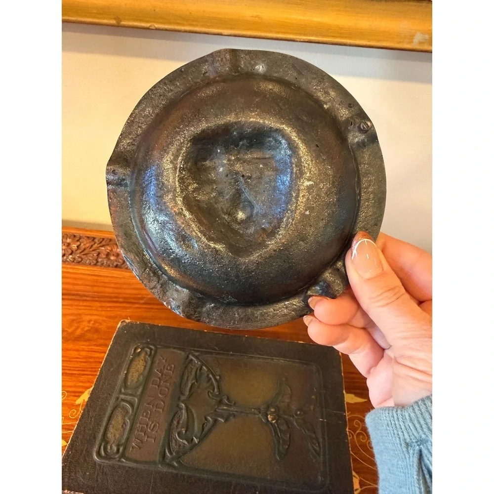 Vintage‎ Lion Ashtray - Cast Metal Copper Tone Catchall